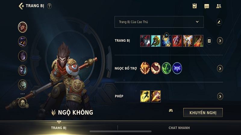 Trang bị sát thương lao vào cho Ngộ Không