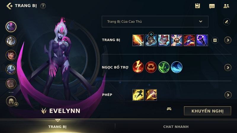 Trang bị của Evelynn