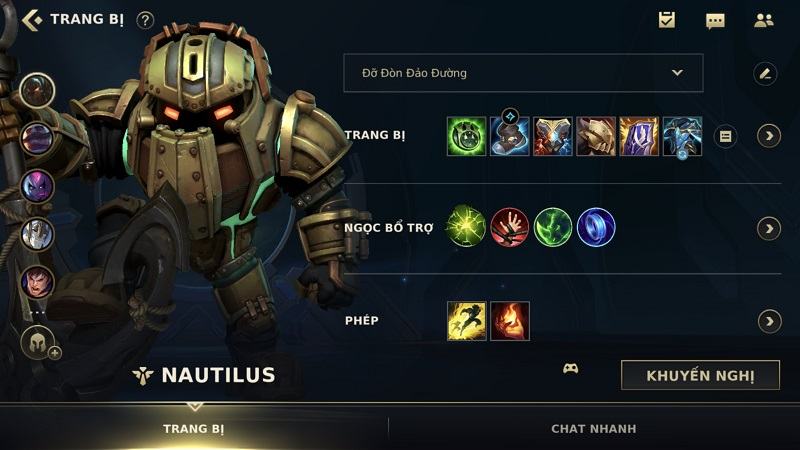 Trang bị của Nautilus