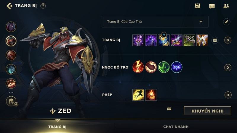 Trang bị của Zed