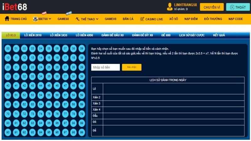 Xổ số online tại Ibet68