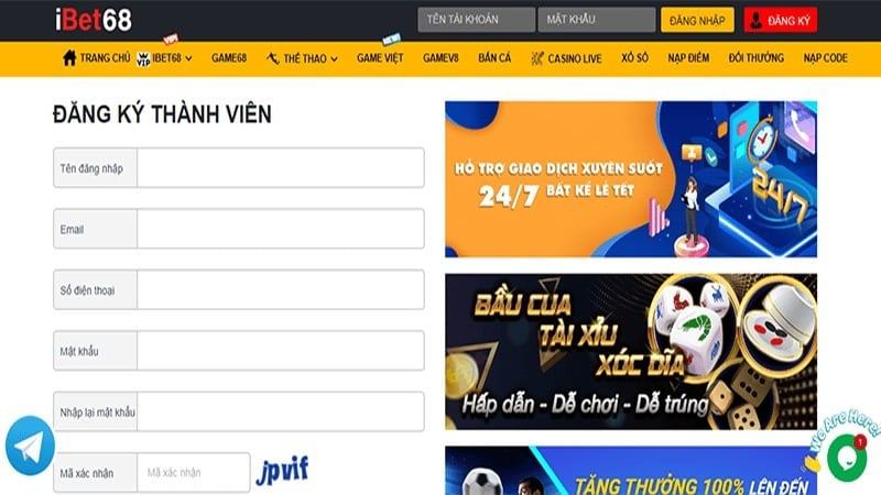 Hướng dẫn chi tiết cách đăng ký Ibet68 cho tân thủ